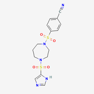 4-((4-((1H-imidazol-4-yl)sulfonyl)-1,4-diazepan-1-yl)sulfonyl)benzonitrile