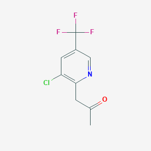 molecular formula C9H7ClF3NO B2393654 1-[3-Chloro-5-(trifluoromethyl)pyridin-2-yl]propan-2-one CAS No. 400077-39-6