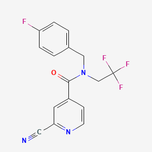 2-cyano-N-[(4-fluorophenyl)methyl]-N-(2,2,2-trifluoroethyl)pyridine-4-carboxamide