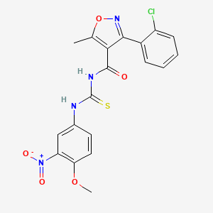 3-(2-chlorophenyl)-N-((4-methoxy-3-nitrophenyl)carbamothioyl)-5-methylisoxazole-4-carboxamide