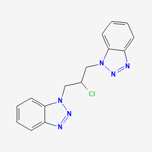 molecular formula C15H13ClN6 B2393665 1-[3-(Benzotriazol-1-yl)-2-chloropropyl]benzotriazole CAS No. 187095-23-4