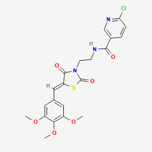 6-chloro-N-[2-[(5Z)-2,4-dioxo-5-[(3,4,5-trimethoxyphenyl)methylidene]-1,3-thiazolidin-3-yl]ethyl]pyridine-3-carboxamide