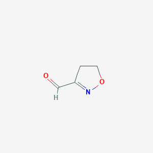 molecular formula C4H5NO2 B2393669 4,5-Dihydro-1,2-oxazole-3-carbaldehyde CAS No. 117538-80-4