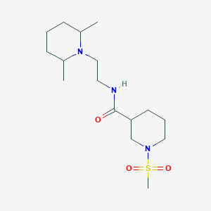 molecular formula C16H31N3O3S B2393670 N-(2-(2,6-dimethylpiperidin-1-yl)ethyl)-1-(methylsulfonyl)piperidine-3-carboxamide CAS No. 1005079-17-3