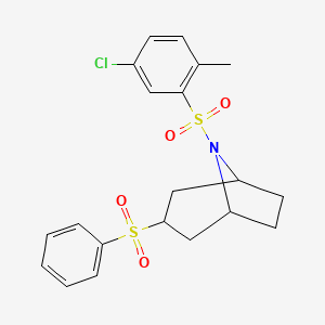 (1R,5S)-8-((5-chloro-2-methylphenyl)sulfonyl)-3-(phenylsulfonyl)-8-azabicyclo[3.2.1]octane