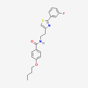 molecular formula C22H23FN2O2S B2393676 4-丁氧基-N-{2-[2-(3-氟苯基)-1,3-噻唑-4-基]乙基}苯甲酰胺 CAS No. 895781-93-8