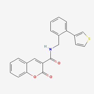 molecular formula C21H15NO3S B2393677 2-oxo-N-(2-(thiophen-3-yl)benzyl)-2H-chromene-3-carboxamide CAS No. 1797322-47-4