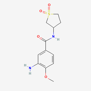 molecular formula C12H16N2O4S B2393684 3-amino-N-(1,1-dioxidotetrahydrothien-3-yl)-4-methoxybenzamide CAS No. 1016741-18-6