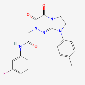 molecular formula C20H18FN5O3 B2393696 2-(3,4-dioxo-8-(p-tolyl)-3,4,7,8-tetrahydroimidazo[2,1-c][1,2,4]triazin-2(6H)-yl)-N-(3-fluorophenyl)acetamide CAS No. 941996-84-5
