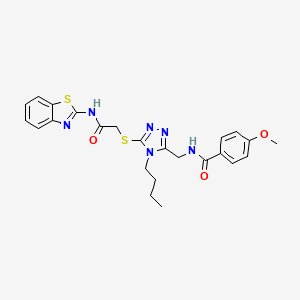 N-((5-((2-(benzo[d]thiazol-2-ylamino)-2-oxoethyl)thio)-4-butyl-4H-1,2,4-triazol-3-yl)methyl)-4-methoxybenzamide