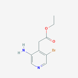 molecular formula C9H11BrN2O2 B2393701 Ethyl 3-amino-5-bromopyridine-4-acetate CAS No. 1617514-90-5