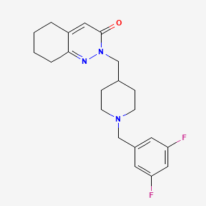 molecular formula C21H25F2N3O B2393704 2-({1-[(3,5-二氟苯基)甲基]哌啶-4-基}甲基)-2,3,5,6,7,8-六氢吲哚啉-3-酮 CAS No. 2097858-49-4