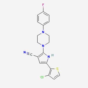 5-(3-chlorothiophen-2-yl)-2-[4-(4-fluorophenyl)piperazin-1-yl]-1H-pyrrole-3-carbonitrile