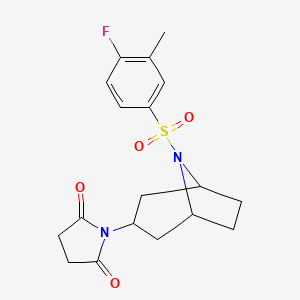 1-((1R,5S)-8-((4-fluoro-3-methylphenyl)sulfonyl)-8-azabicyclo[3.2.1]octan-3-yl)pyrrolidine-2,5-dione