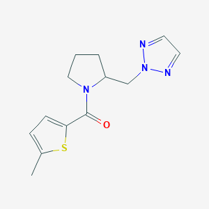 molecular formula C13H16N4OS B2393722 (2-((2H-1,2,3-三唑-2-基)甲基)吡咯烷-1-基)(5-甲硫吩-2-基)甲酮 CAS No. 2097915-40-5