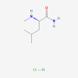 molecular formula C7H17ClN2O B2393724 (2S)-4-methyl-2-(methylamino)pentanamide hydrochloride CAS No. 66960-22-3
