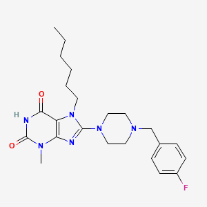 8-(4-(4-fluorobenzyl)piperazin-1-yl)-7-hexyl-3-methyl-1H-purine-2,6(3H,7H)-dione