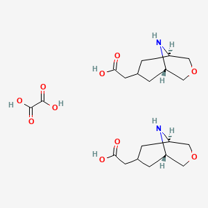 molecular formula C20H32N2O10 B2393731 exo-3-Oxa-9-aza-bicyclo[3.3.1]nonane-7-acetic acid hemioxalate CAS No. 1523530-64-4