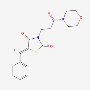 molecular formula C17H18N2O4S B2393734 (Z)-5-benzylidene-3-(3-morpholino-3-oxopropyl)thiazolidine-2,4-dione CAS No. 307514-39-2