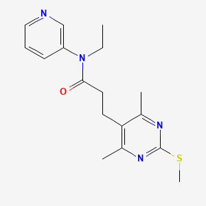 3-(4,6-Dimethyl-2-methylsulfanylpyrimidin-5-yl)-N-ethyl-N-pyridin-3-ylpropanamide