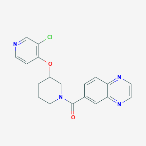 molecular formula C19H17ClN4O2 B2393737 (3-((3-氯吡啶-4-基)氧基)哌啶-1-基)(喹喔啉-6-基)甲酮 CAS No. 2034277-36-4