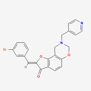 molecular formula C23H17BrN2O3 B2393744 (Z)-2-(3-bromobenzylidene)-8-(pyridin-4-ylmethyl)-8,9-dihydro-2H-benzofuro[7,6-e][1,3]oxazin-3(7H)-one CAS No. 929841-51-0