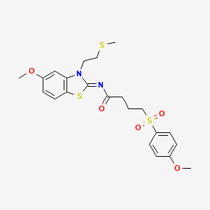 (Z)-N-(5-methoxy-3-(2-(methylthio)ethyl)benzo[d]thiazol-2(3H)-ylidene)-4-((4-methoxyphenyl)sulfonyl)butanamide