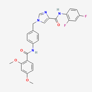 molecular formula C26H22F2N4O4 B2393755 N-(2,4-二氟苯基)-1-(4-(2,4-二甲氧基苯甲酰胺)苄基)-1H-咪唑-4-甲酰胺 CAS No. 1251709-47-3