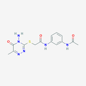 N-(3-acetamidophenyl)-2-[(4-amino-6-methyl-5-oxo-1,2,4-triazin-3-yl)sulfanyl]acetamide