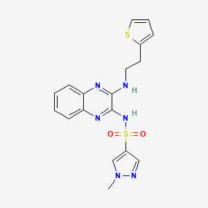 1-methyl-N-(3-((2-(thiophen-2-yl)ethyl)amino)quinoxalin-2-yl)-1H-pyrazole-4-sulfonamide