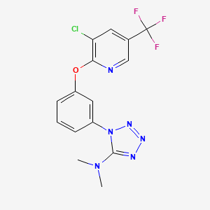 molecular formula C15H12ClF3N6O B2393762 1-(3-{[3-氯-5-(三氟甲基)-2-吡啶基]氧基}苯基)-N,N-二甲基-1H-1,2,3,4-四唑-5-胺 CAS No. 321432-46-6