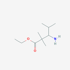molecular formula C10H21NO2 B2393766 Ethyl 3-amino-2,2,4-trimethylpentanoate CAS No. 2116907-48-1