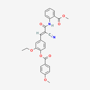 methyl 2-[[(E)-2-cyano-3-[3-ethoxy-4-(4-methoxybenzoyl)oxyphenyl]prop-2-enoyl]amino]benzoate