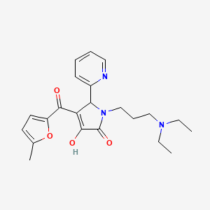 molecular formula C22H27N3O4 B2393771 1-(3-(diethylamino)propyl)-3-hydroxy-4-(5-methylfuran-2-carbonyl)-5-(pyridin-2-yl)-1H-pyrrol-2(5H)-one CAS No. 618878-25-4