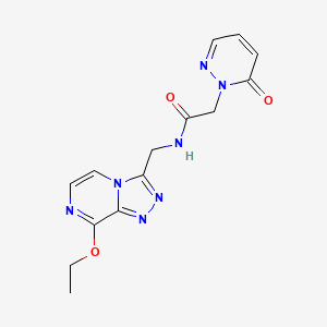 molecular formula C14H15N7O3 B2393773 N-((8-ethoxy-[1,2,4]triazolo[4,3-a]pyrazin-3-yl)methyl)-2-(6-oxopyridazin-1(6H)-yl)acetamide CAS No. 2034369-14-5