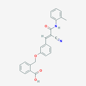 2-[[3-[(E)-2-Cyano-3-(2-methylanilino)-3-oxoprop-1-enyl]phenoxy]methyl]benzoic acid