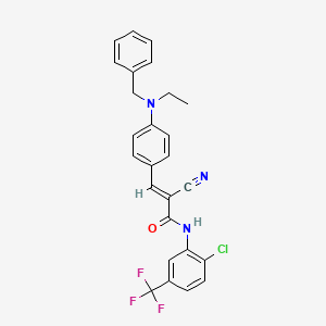 molecular formula C26H21ClF3N3O B2393780 (E)-3-[4-[苄基(乙基)氨基]苯基]-N-[2-氯-5-(三氟甲基)苯基]-2-氰基丙-2-烯酰胺 CAS No. 502514-87-6