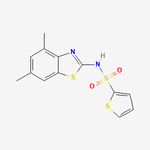 molecular formula C13H12N2O2S3 B2393786 N-(4,6-dimethylbenzo[d]thiazol-2-yl)thiophene-2-sulfonamide CAS No. 942671-06-9