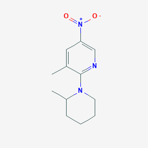 molecular formula C12H17N3O2 B2393796 3-Methyl-2-(2-methylpiperidin-1-yl)-5-nitropyridine CAS No. 1443982-08-8