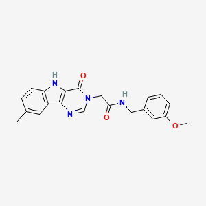 molecular formula C21H20N4O3 B2393800 N-(3-methoxybenzyl)-2-(8-methyl-4-oxo-4,5-dihydro-3H-pyrimido[5,4-b]indol-3-yl)acetamide CAS No. 1105236-82-5