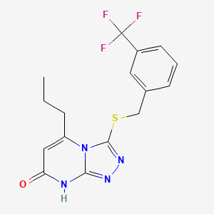 5-propyl-3-((3-(trifluoromethyl)benzyl)thio)-[1,2,4]triazolo[4,3-a]pyrimidin-7(8H)-one
