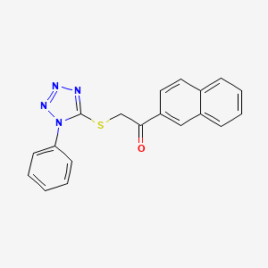 molecular formula C19H14N4OS B2393817 2-[(1-Phenyl-1H-tetrazole-5-ylthio)acetyl]naphthalene CAS No. 379239-44-8