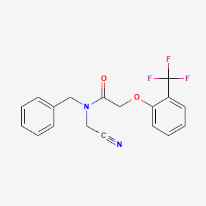 molecular formula C18H15F3N2O2 B2393825 N-benzyl-N-(cyanomethyl)-2-[2-(trifluoromethyl)phenoxy]acetamide CAS No. 1356716-27-2