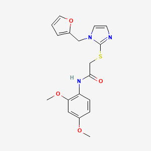 molecular formula C18H19N3O4S B2393826 N-(2,4-dimethoxyphenyl)-2-[1-(furan-2-ylmethyl)imidazol-2-yl]sulfanylacetamide CAS No. 893385-97-2