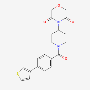 molecular formula C20H20N2O4S B2393839 4-(1-(4-(Thiophen-3-yl)benzoyl)piperidin-4-yl)morpholine-3,5-dione CAS No. 2034423-77-1