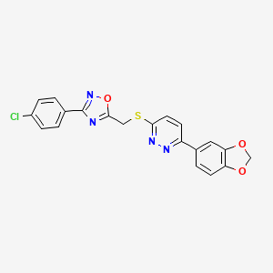 3-(1,3-Benzodioxol-5-yl)-6-({[3-(4-chlorophenyl)-1,2,4-oxadiazol-5-yl]methyl}sulfanyl)pyridazine