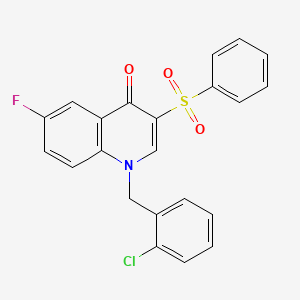 molecular formula C22H15ClFNO3S B2393845 1-(2-chlorobenzyl)-6-fluoro-3-(phenylsulfonyl)quinolin-4(1H)-one CAS No. 866725-91-9