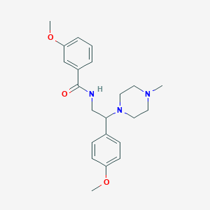 molecular formula C22H29N3O3 B2393848 3-甲氧基-N-(2-(4-甲氧基苯基)-2-(4-甲基哌嗪-1-基)乙基)苯甲酰胺 CAS No. 898430-54-1