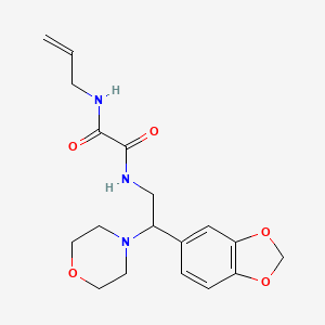 molecular formula C18H23N3O5 B2393850 N1-allyl-N2-(2-(benzo[d][1,3]dioxol-5-yl)-2-morpholinoethyl)oxalamide CAS No. 896350-48-4