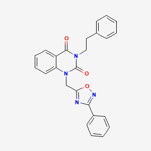 molecular formula C25H20N4O3 B2393851 3-苯乙基-1-((3-苯基-1,2,4-噁二唑-5-基)甲基)喹唑啉-2,4(1H,3H)-二酮 CAS No. 1105249-43-1